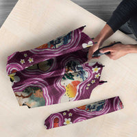 Hawaii Islands Map Design with Japanese Landscape Umbrella Hawaiian Japan Fusion Art Pink Color LT03 - Polynesian Pride