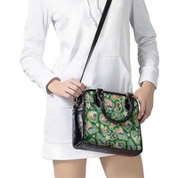 Hawaiian and Japanese Culture Together Shoulder Handbag Hawaiian Island Shapes with Japanese Landscape Green Color LT03 - Polynesian Pride
