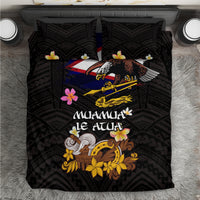 American Samoa Fue and Kava Bowl Bedding Set Plumeria and Polynesian Pattern