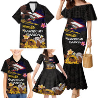 American Samoa Fue and Kava Bowl Family Matching Mermaid Dress and Hawaiian Shirt Plumeria and Polynesian Pattern LT03 - Polynesian Pride