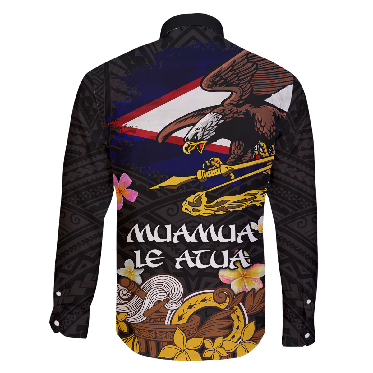American Samoa Fue and Kava Bowl Family Matching Puletasi and Hawaiian Shirt Plumeria and Polynesian Pattern LT03 - Polynesian Pride