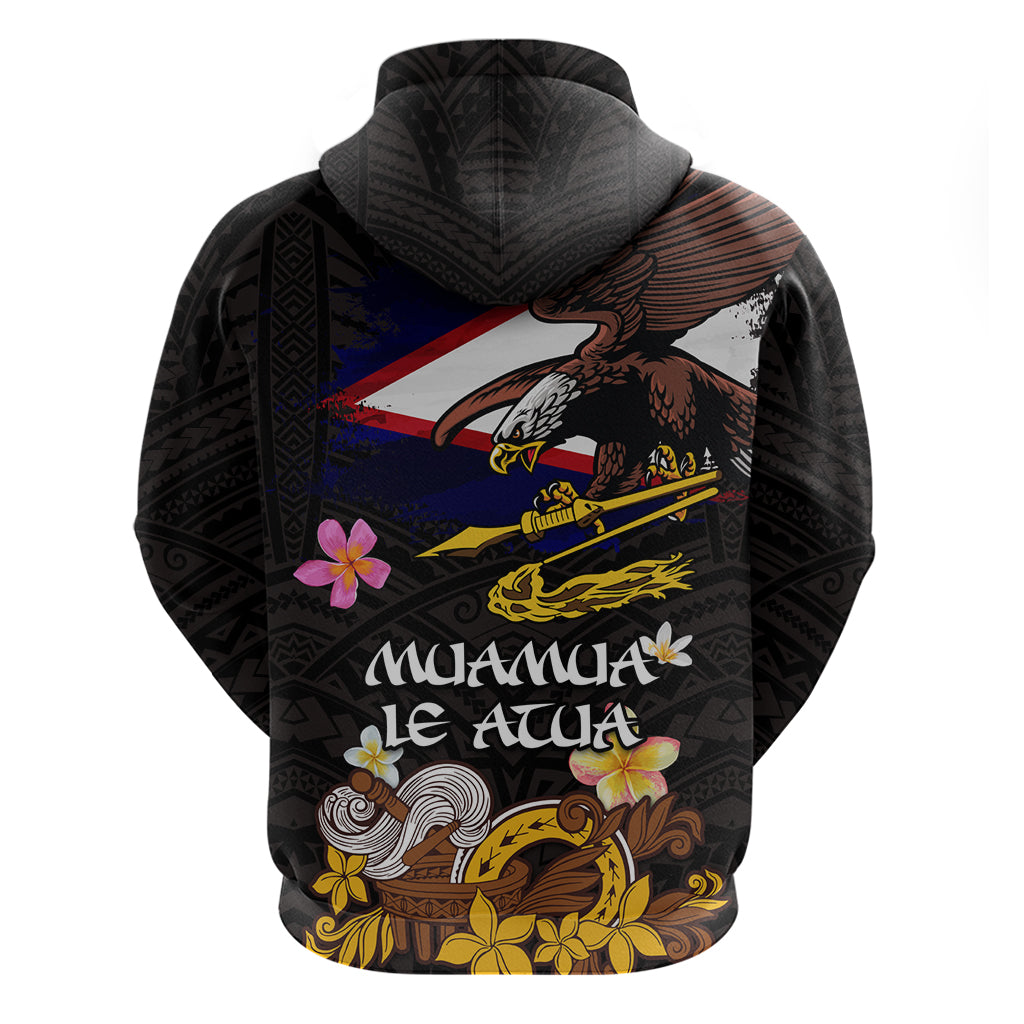 American Samoa Fue and Kava Bowl Hoodie Plumeria and Polynesian Pattern LT03 - Polynesian Pride