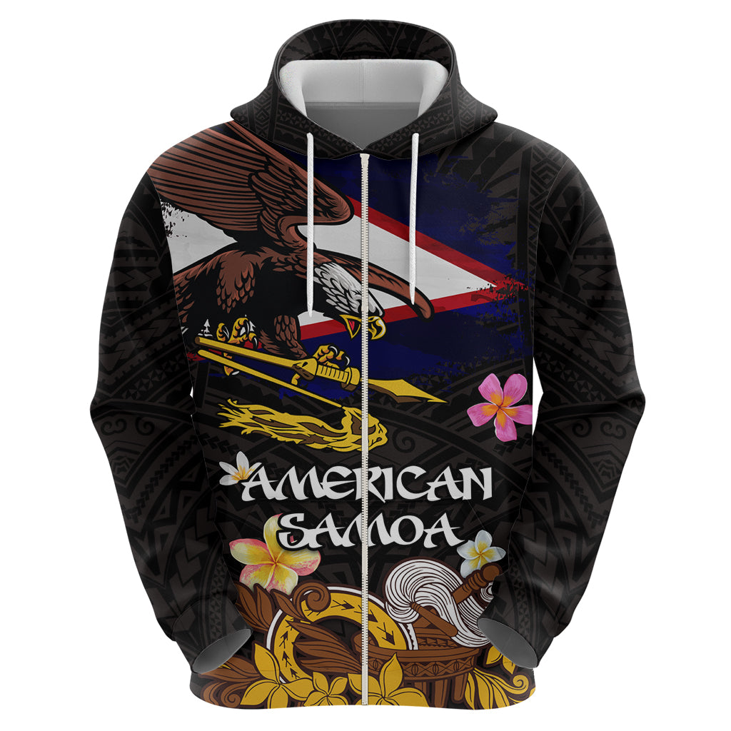 American Samoa Fue and Kava Bowl Hoodie Plumeria and Polynesian Pattern LT03 - Polynesian Pride