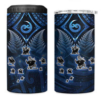 New Zealand Matariki 4 in 1 Can Cooler Tumbler Maori Pattern and Kiwi Bird Haka Dance Sky Night LT03 One Size: 16 oz Blue - Polynesian Pride