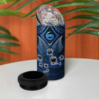 New Zealand Matariki 4 in 1 Can Cooler Tumbler Maori Pattern and Kiwi Bird Haka Dance Sky Night LT03 - Polynesian Pride