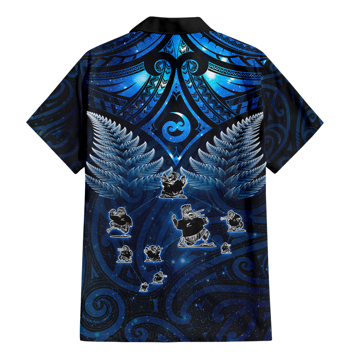 New Zealand Matariki Family Matching Mermaid Dress and Hawaiian Shirt Maori Pattern and Kiwi Bird Haka Dance Sky Night LT03 - Polynesian Pride