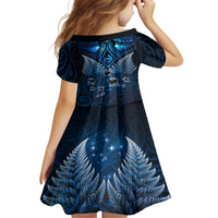 New Zealand Matariki Family Matching Tank Maxi Dress and Hawaiian Shirt Maori Pattern and Kiwi Bird Haka Dance Sky Night LT03 - Polynesian Pride