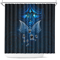 New Zealand Matariki Shower Curtain Maori Pattern and Kiwi Bird Haka Dance Sky Night