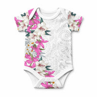 Hawaii Tropical Leaves and Flowers Baby Onesie