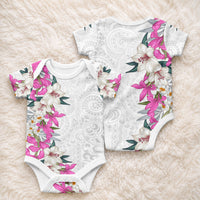 Hawaii Tropical Leaves and Flowers Baby Onesie
