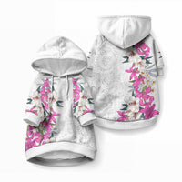 Hawaii Tropical Leaves and Flowers Pet Hoodie
