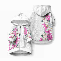 Hawaii Tropical Leaves and Flowers Pet Hoodie