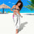 Hawaii Tropical Leaves and Flowers Sarong Tribal Polynesian Pattern White Style