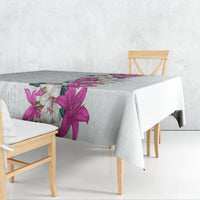 Hawaii Tropical Leaves and Flowers Tablecloth Tribal Polynesian Pattern White Style
