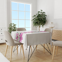 Hawaii Tropical Leaves and Flowers Tablecloth Tribal Polynesian Pattern White Style