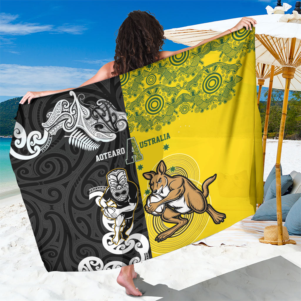 Aotearoa New Zealand and Australia Rugby Sarong Maori Koru and Aboriginal Dot Art Cultural Heritage