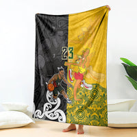 Aotearoa New Zealand And Australia Basketball Custom Blanket Maori Tribal Tattoo And Aboriginal Dot Art Heritage LT03 - Polynesian Pride