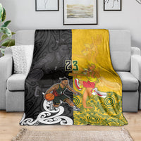 Aotearoa New Zealand And Australia Basketball Custom Blanket Maori Tribal Tattoo And Aboriginal Dot Art Heritage LT03 - Polynesian Pride