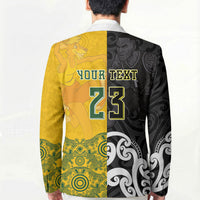 Aotearoa New Zealand And Australia Basketball Custom Blazer Maori Tribal Tattoo And Aboriginal Dot Art Heritage LT03 - Polynesian Pride