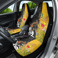 Aotearoa New Zealand And Australia Basketball Custom Car Seat Cover Maori Tribal Tattoo And Aboriginal Dot Art Heritage LT03 - Polynesian Pride