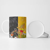 Aotearoa New Zealand And Australia Basketball Custom Ceramic Mug Maori Tribal Tattoo And Aboriginal Dot Art Heritage LT03 - Polynesian Pride