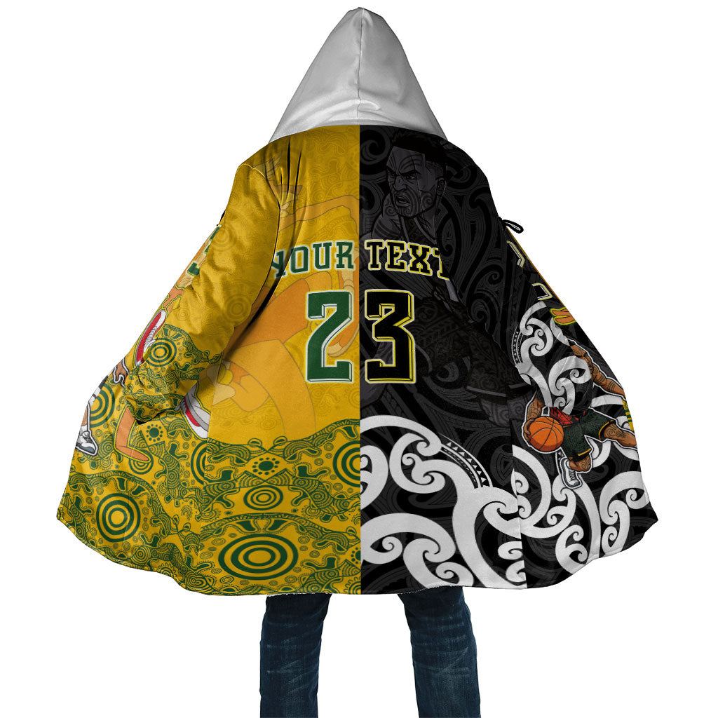 Aotearoa New Zealand And Australia Basketball Custom Cloak Maori Tribal Tattoo And Aboriginal Dot Art Heritage