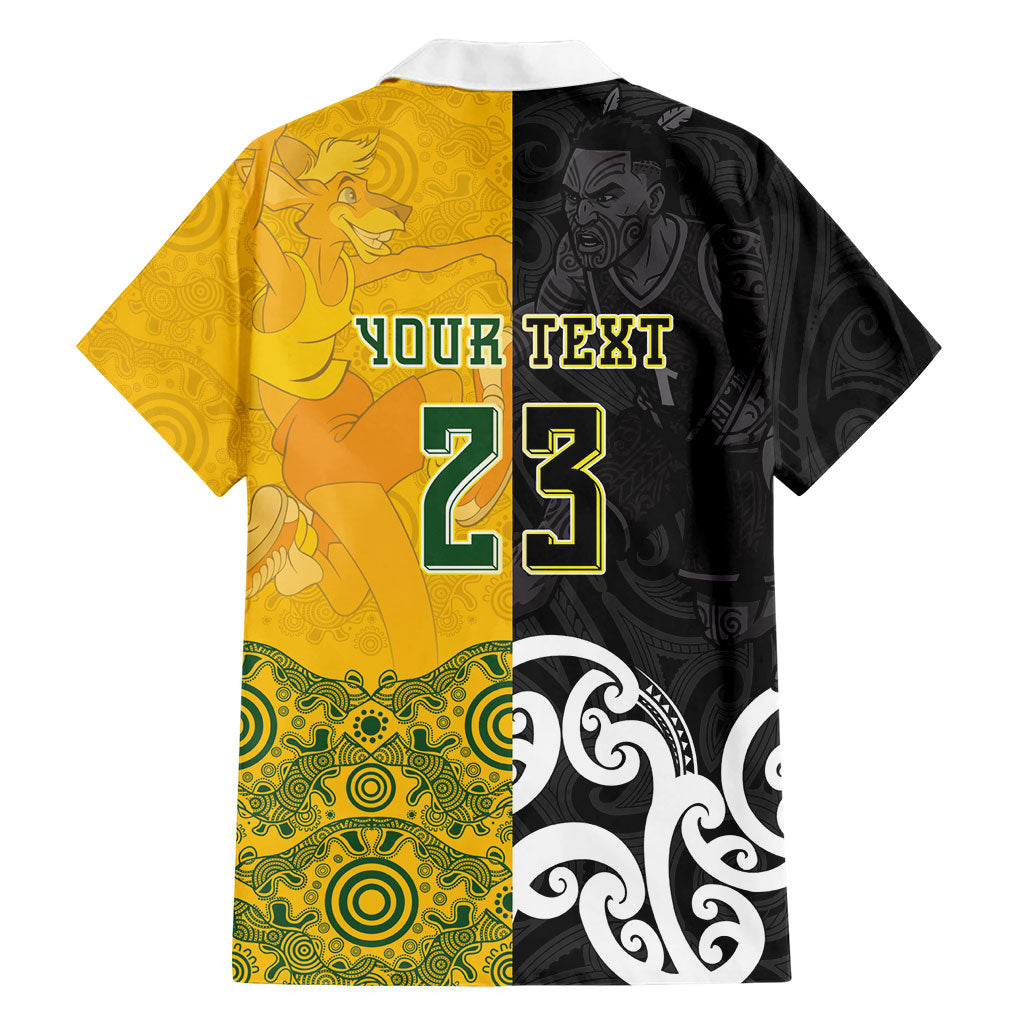 Aotearoa New Zealand And Australia Basketball Custom Family Matching Off Shoulder Maxi Dress and Hawaiian Shirt Maori Tribal Tattoo And Aboriginal Dot Art Heritage LT03 - Polynesian Pride