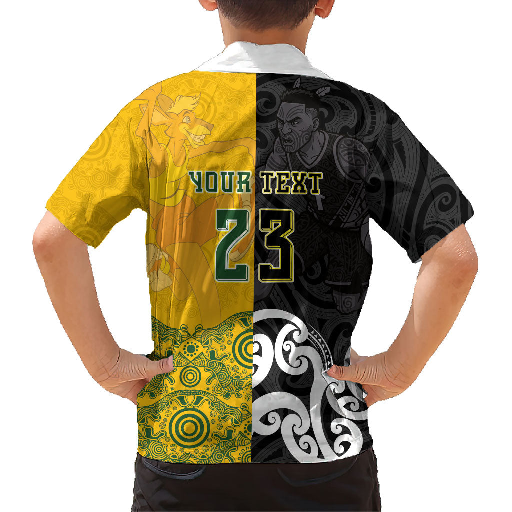Aotearoa New Zealand And Australia Basketball Custom Family Matching Summer Maxi Dress and Hawaiian Shirt Maori Tribal Tattoo And Aboriginal Dot Art Heritage LT03 - Polynesian Pride