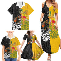 Aotearoa New Zealand And Australia Basketball Custom Family Matching Summer Maxi Dress and Hawaiian Shirt Maori Tribal Tattoo And Aboriginal Dot Art Heritage LT03 - Polynesian Pride