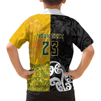 Aotearoa New Zealand And Australia Basketball Custom Family Matching Tank Maxi Dress and Hawaiian Shirt Maori Tribal Tattoo And Aboriginal Dot Art Heritage LT03 - Polynesian Pride