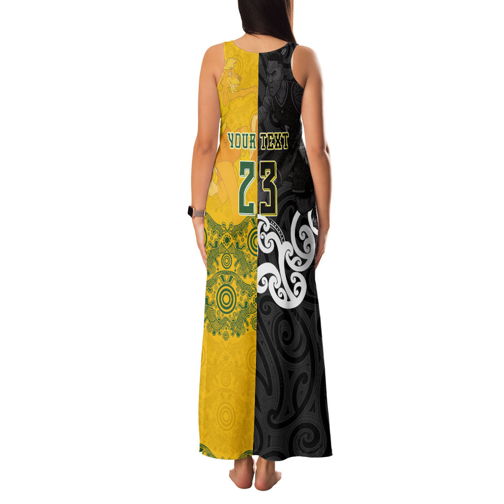 Aotearoa New Zealand And Australia Basketball Custom Family Matching Tank Maxi Dress and Hawaiian Shirt Maori Tribal Tattoo And Aboriginal Dot Art Heritage LT03 - Polynesian Pride