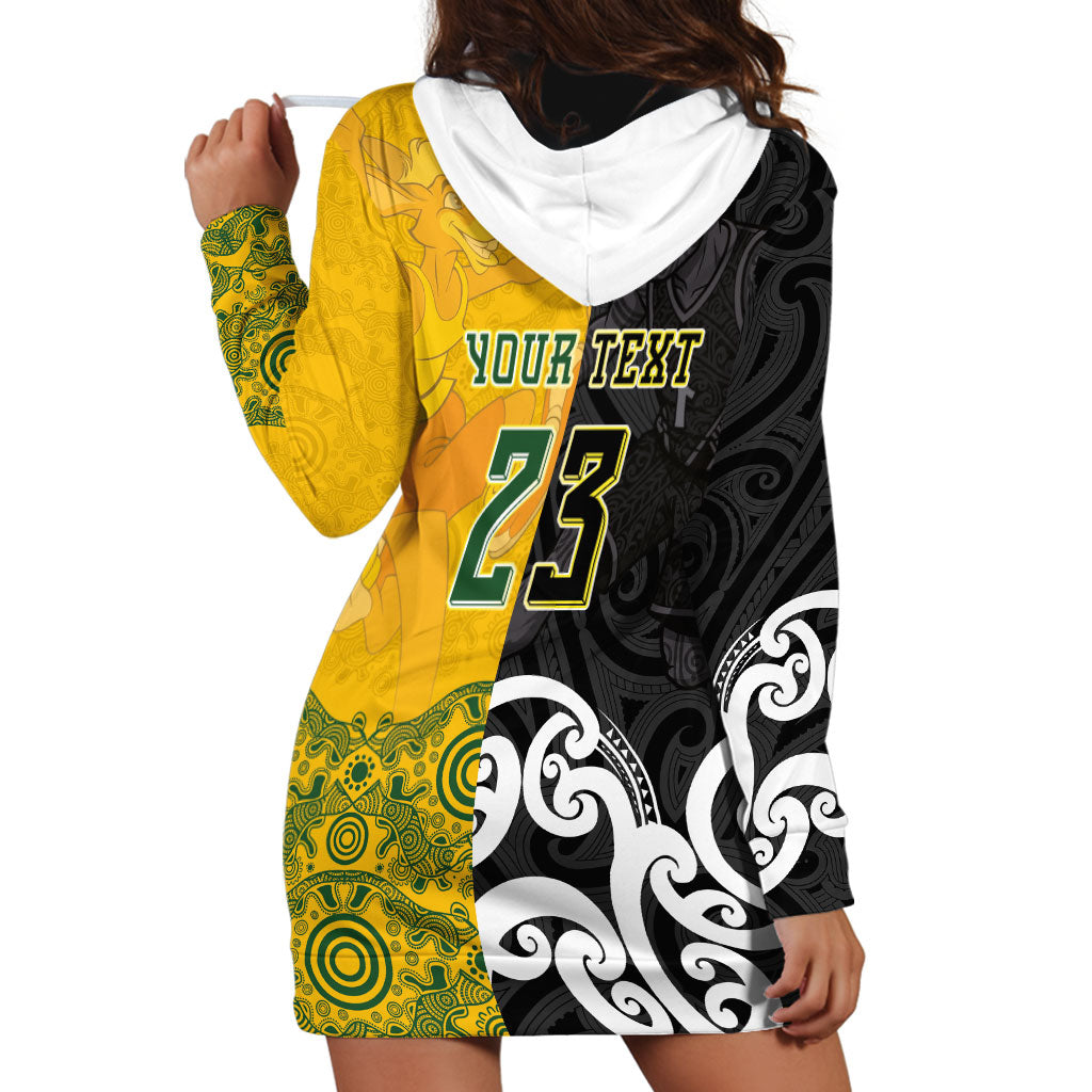 Aotearoa New Zealand And Australia Basketball Custom Hoodie Dress Maori Tribal Tattoo And Aboriginal Dot Art Heritage LT03 - Polynesian Pride
