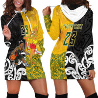 Aotearoa New Zealand And Australia Basketball Custom Hoodie Dress Maori Tribal Tattoo And Aboriginal Dot Art Heritage LT03 - Polynesian Pride