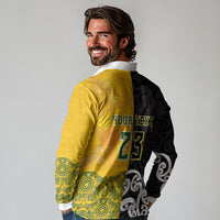 Aotearoa New Zealand And Australia Basketball Custom Long Sleeve Polo Shirt Maori Tribal Tattoo And Aboriginal Dot Art Heritage LT03 - Polynesian Pride