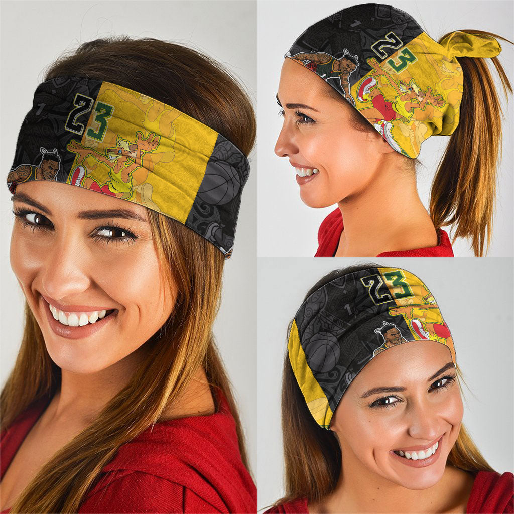 Aotearoa New Zealand And Australia Basketball Custom Neck Gaiter Maori Tribal Tattoo And Aboriginal Dot Art Heritage LT03 - Polynesian Pride