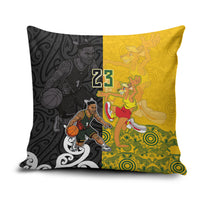 Aotearoa New Zealand And Australia Basketball Custom Pillow Cover Maori Tribal Tattoo And Aboriginal Dot Art Heritage LT03 Multicolor - Polynesian Pride