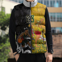 Aotearoa New Zealand And Australia Basketball Custom Sleeveless Puffer Jacket Maori Tribal Tattoo And Aboriginal Dot Art Heritage LT03 - Polynesian Pride