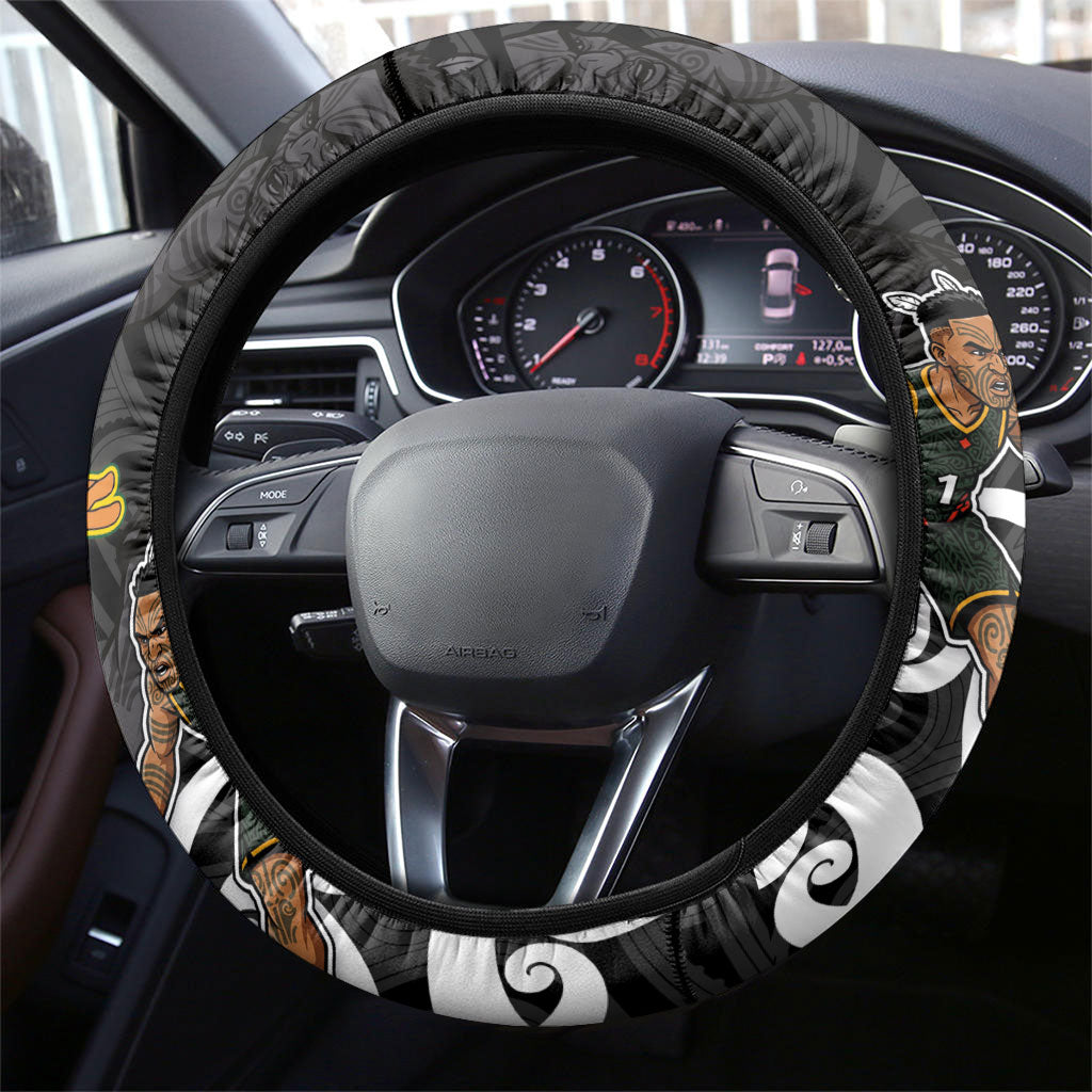 Aotearoa New Zealand And Australia Basketball Steering Wheel Cover Maori Tribal Tattoo And Aboriginal Dot Art Heritage LT03 - Polynesian Pride