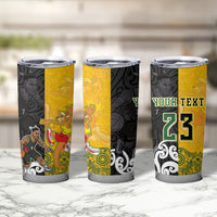 Aotearoa New Zealand And Australia Basketball Custom Tumbler Cup Maori Tribal Tattoo And Aboriginal Dot Art Heritage LT03 - Polynesian Pride