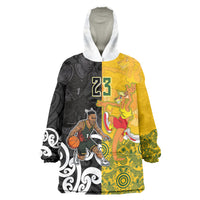 Aotearoa New Zealand And Australia Basketball Custom Wearable Blanket Hoodie Maori Tribal Tattoo And Aboriginal Dot Art Heritage LT03 One Size Multicolor - Polynesian Pride