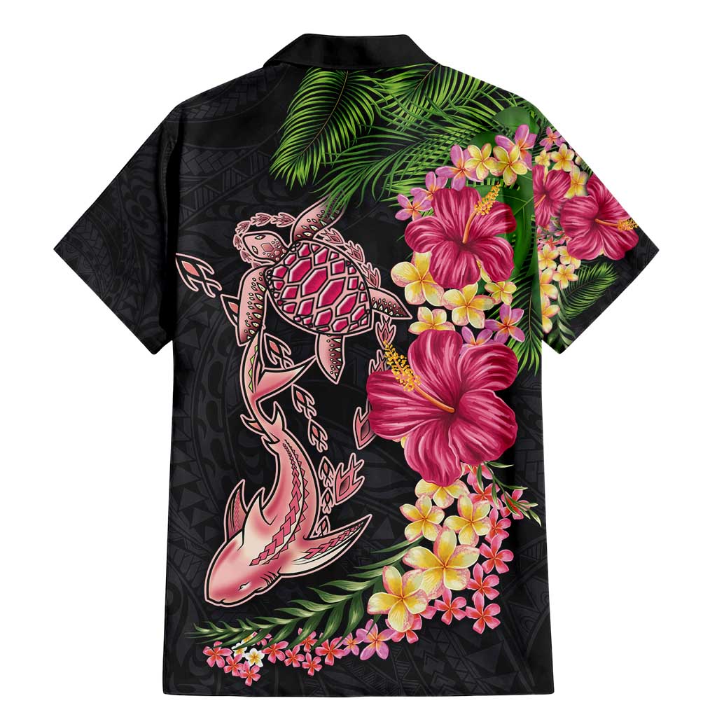 Hawaiian Tropical Plants Turtle and Shark Family Matching Mermaid Dress and Hawaiian Shirt Polynesian Art Tattoo LT03 - Polynesian Pride