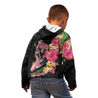 Hawaiian Tropical Plants Turtle and Shark Kid Hoodie Polynesian Art Tattoo LT03 - Polynesian Pride