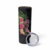 Hawaiian Tropical Plants Turtle and Shark Skinny Tumbler Polynesian Art Tattoo LT03 - Polynesian Pride