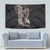 Hawaiian Tropical Plants Turtle and Shark Tapestry Polynesian Art Tattoo Grayscale Color