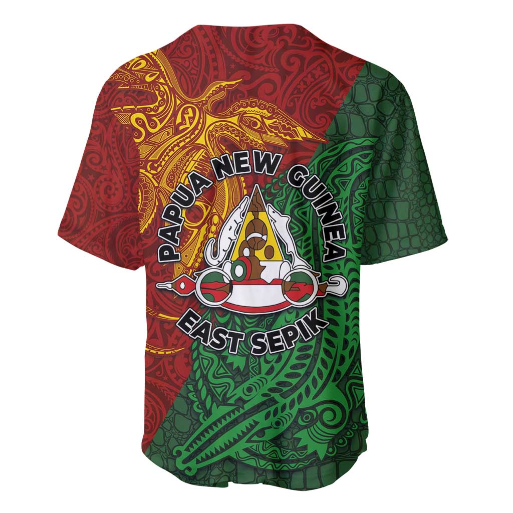 Papua New Guinea East Sepik Province Baseball Jersey Tribal Crocodile Birds of Paradise Melanesian Tattoo LT03 - Polynesian Pride