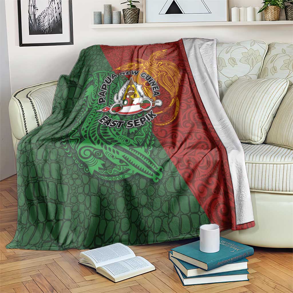 Papua New Guinea East Sepik Province Blanket Tribal Crocodile Birds of Paradise Melanesian Tattoo LT03 Green - Polynesian Pride