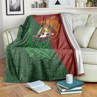 Papua New Guinea East Sepik Province Blanket Tribal Crocodile Birds of Paradise Melanesian Tattoo LT03 Green - Polynesian Pride