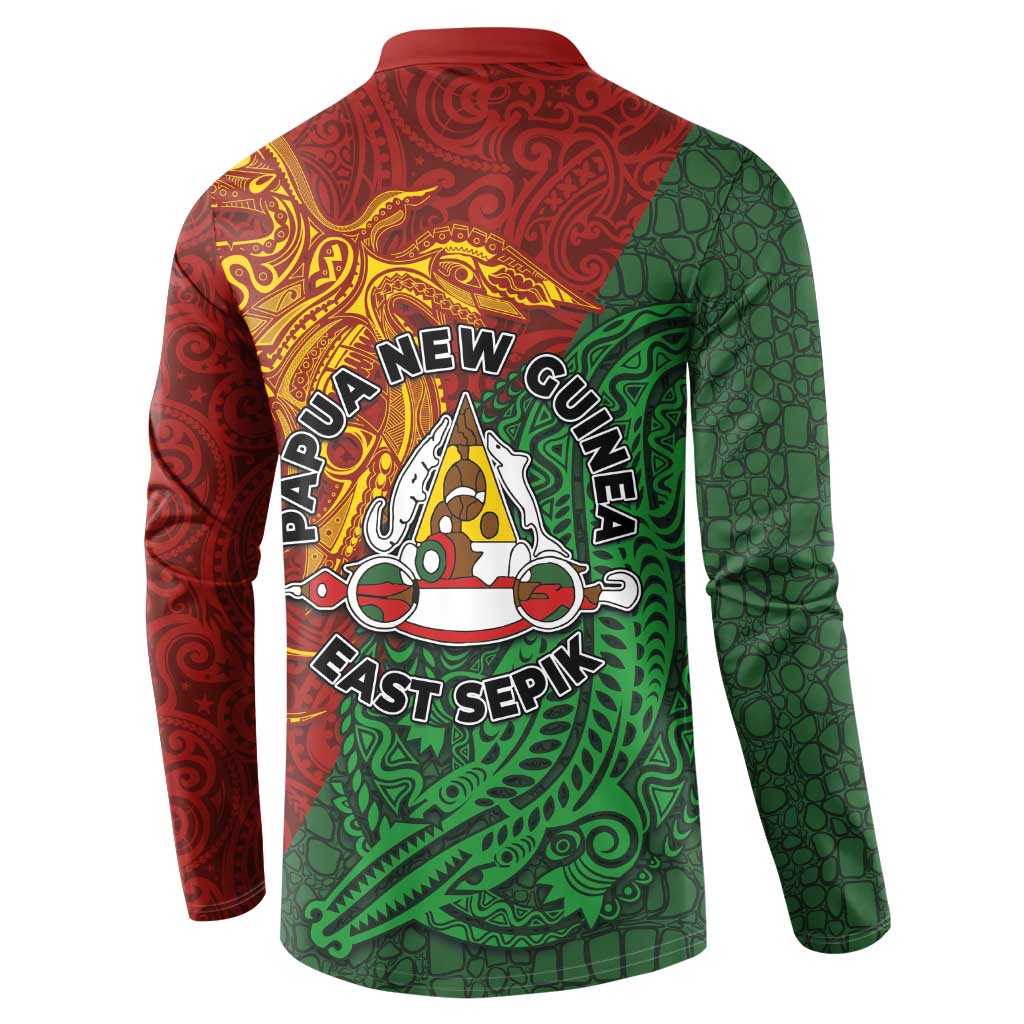Papua New Guinea East Sepik Province Button Sweatshirt Tribal Crocodile Birds of Paradise Melanesian Tattoo LT03 - Polynesian Pride