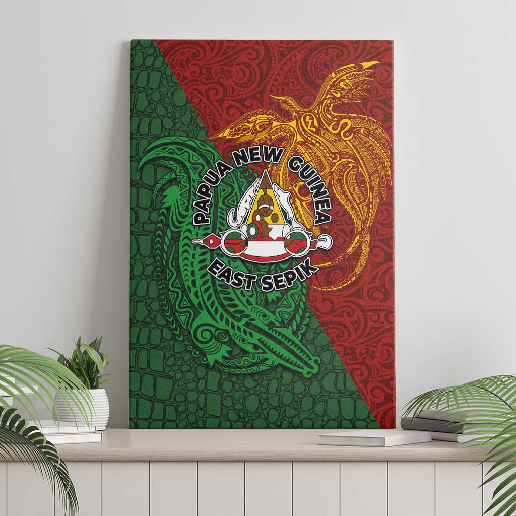 Papua New Guinea East Sepik Province Canvas Wall Art Tribal Crocodile Birds of Paradise Melanesian Tattoo LT03 - Polynesian Pride