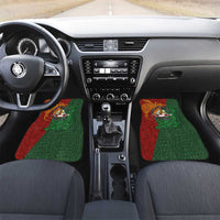 Papua New Guinea East Sepik Province Car Mats Tribal Crocodile Birds of Paradise Melanesian Tattoo LT03 Set 2pcs - Front Green - Polynesian Pride